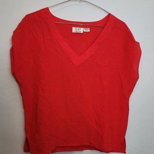 Vintage Red Silk Shell Blouse CLIO For Nordstrom Hong Kong 70s Retro Size Large